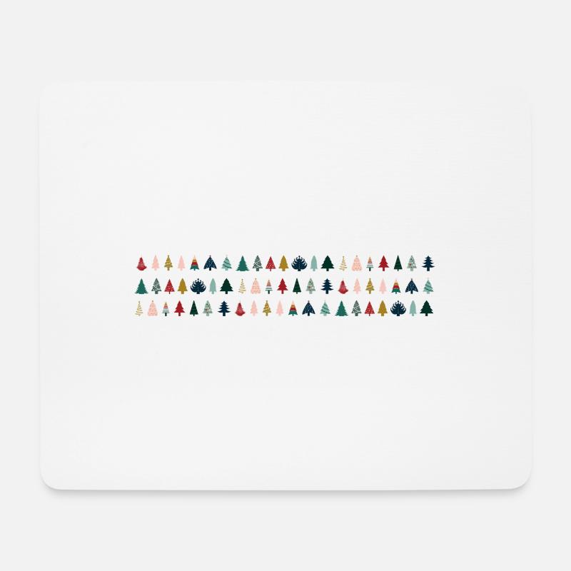 Weihnachtsbäume bunt - Mousepad (Querformat) - Weiß