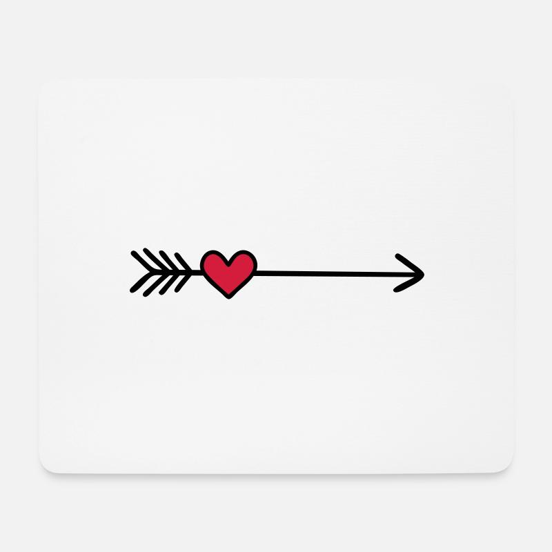 Herz - Mousepad (Querformat) - Weiß