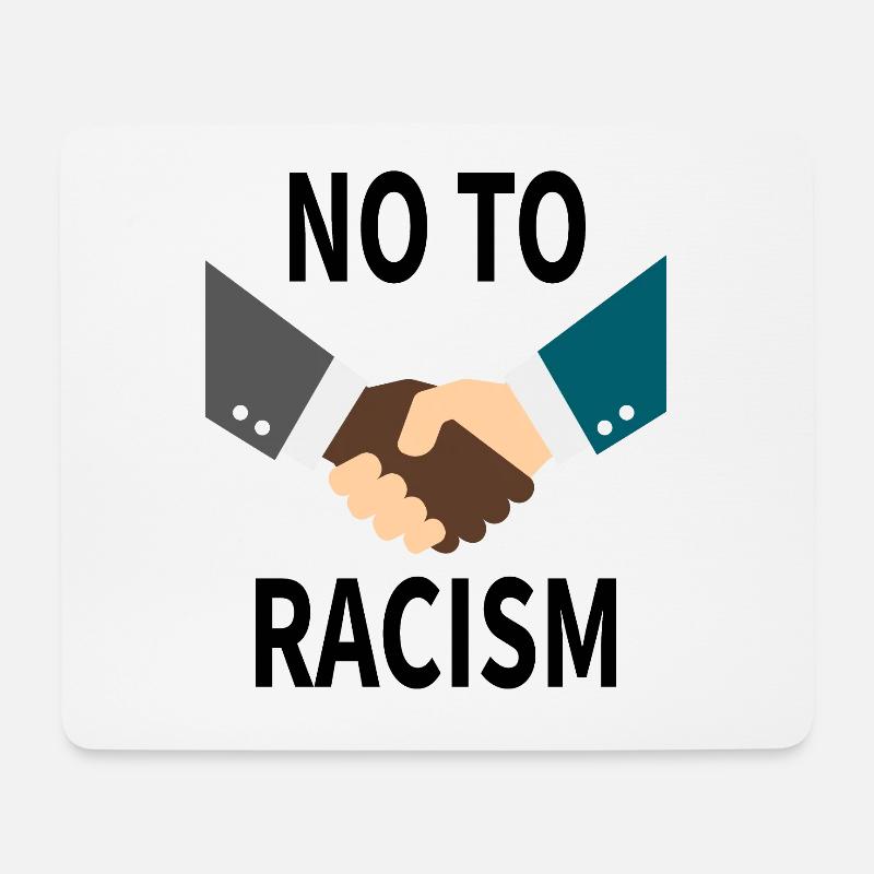 no to racism - Mousepad (Querformat) - Weiß
