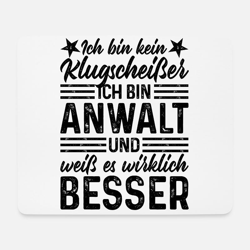 Rechtsanwalt Ich bin kein Klugscheißer Anwalt - Mousepad (Querformat) - Weiß