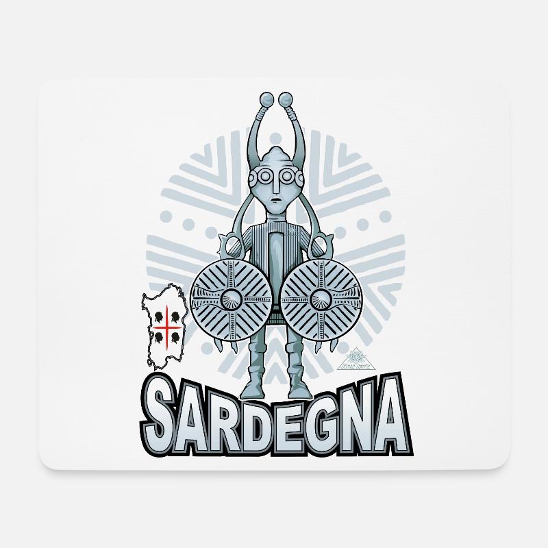 Sardinien Sardischer Nuraghenkrieger Bronzetto - Mousepad (Querformat) - Weiß