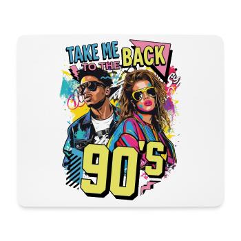 90s 90er Jahre Musik Bunt Party Karneval Kostüm - Mousepad (Querformat) - Weiß - Vorne