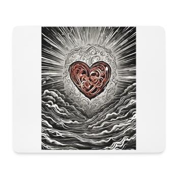 "Strahlendes abstraktes Herz" - Mousepad (Querformat) - Weiß - Vorne