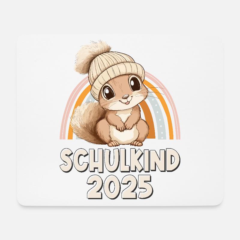 Schulkind 2025 Eichhörnchen Einschulung Schule - Mousepad (Querformat) - Weiß