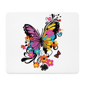 Butterfly Colorful Colorful Beautiful Art Nature - Mouse Pad (horizontal) - white - Front