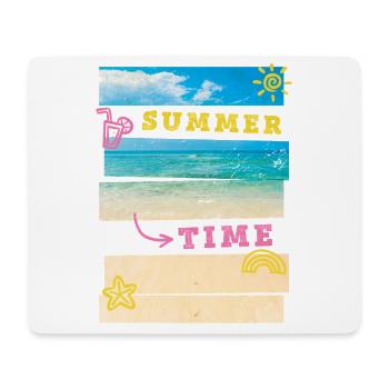 Summer Beach Sea Palm Trees Vacation Summer Time - Mouse Pad (horizontal) - white - Front