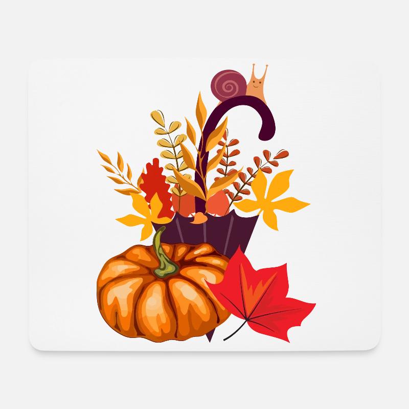 Herbst Kürbis Geschenk - Mousepad (Querformat) - Weiß