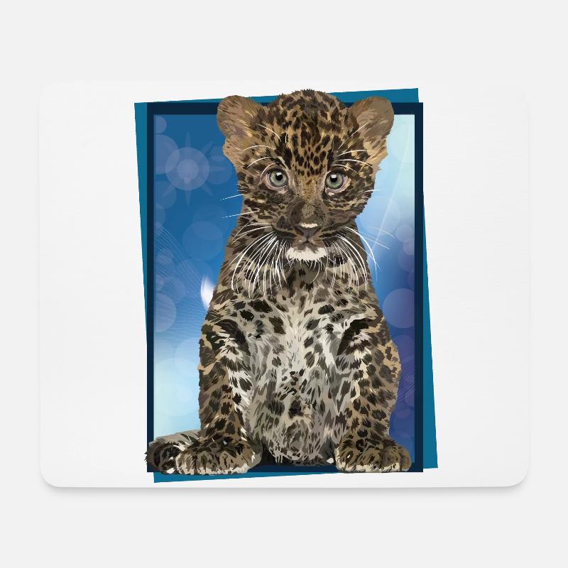 Leopard - Mousepad (Querformat) - Weiß