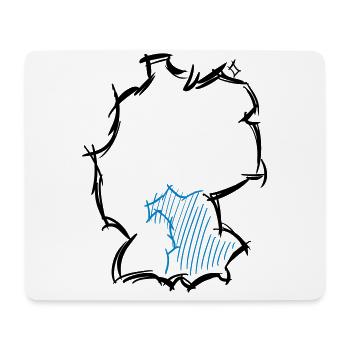Bavière carte dessinée à la main, carte, bavarois - Tapis de souris (format paysage) - blanc - Devant