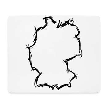 Deutschlandkarte, handgezeichnet, Vektorgrafik - Mousepad (Querformat) - Weiß - Vorne