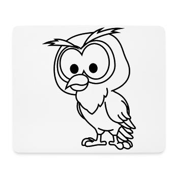 Eule Comic Tier - Mousepad (Querformat) - Weiß - Vorne