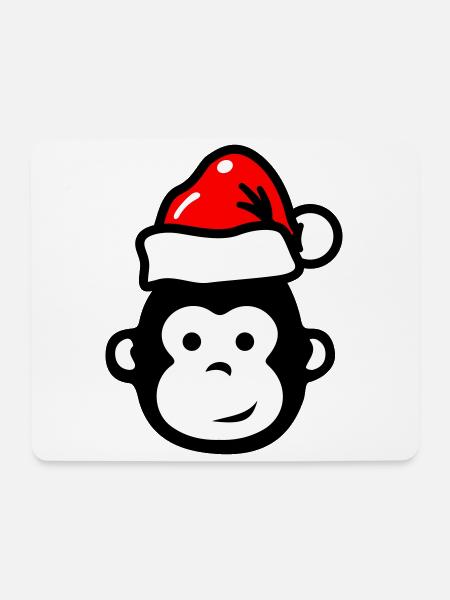 Affe Weihnachten Xmas Comic - Mousepad (Querformat) - Weiß