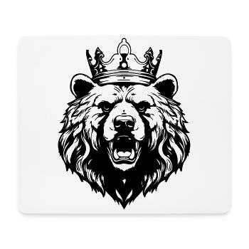 Ours Grizzly Roi de la Couronne - Tapis de souris (format paysage) - blanc - Devant