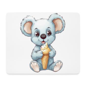 Koala Enjoys Ice Cream - Cute Animal Design - Mouse Pad (horizontal) - white - Front