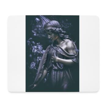Grave Angel Bronze Figure Cemetery Angel Grief - Mouse Pad (horizontal) - white - Front