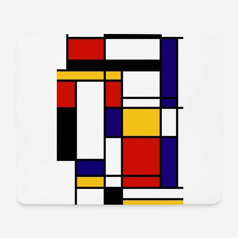 Muster Mondrian Form - Mousepad (Querformat) - Weiß