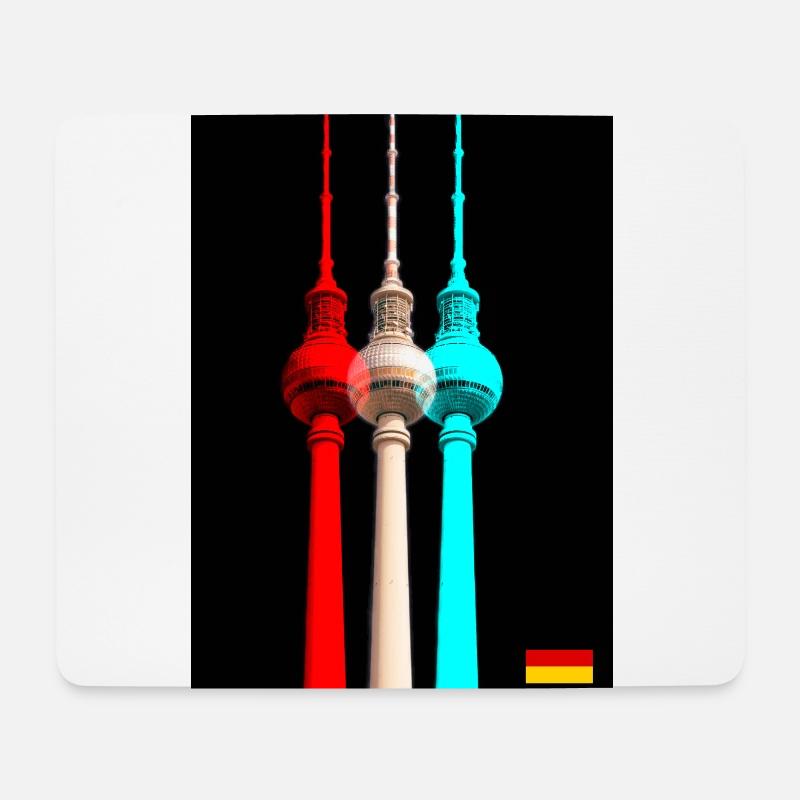 Berliner Fernsehturm - Mousepad (Querformat) - Weiß