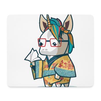 Licorne origami - Tapis de souris (format paysage) - blanc - Devant