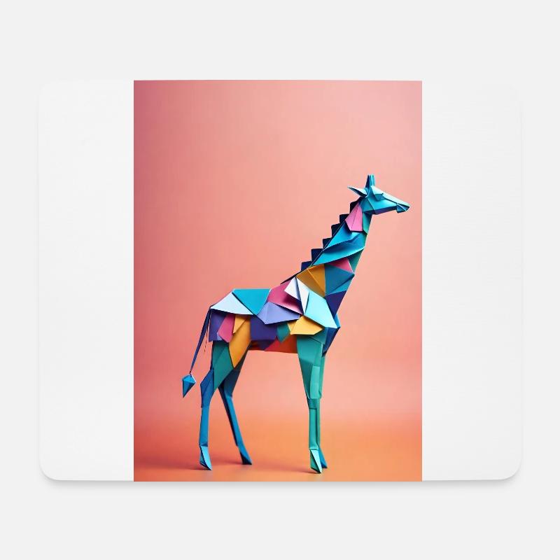 Origami Giraffe - Mouse Pad (horizontal) - white