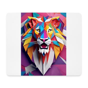 Sunset Monarch: Sculpted Lion Majesty - Mouse Pad (horizontal) - white - Front