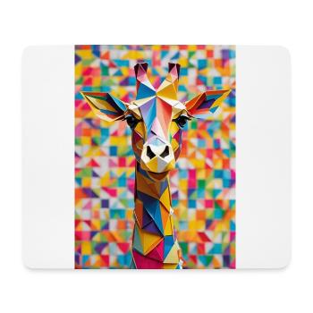 Regenbogen-Giraffe - Mousepad (Querformat) - Weiß - Vorne