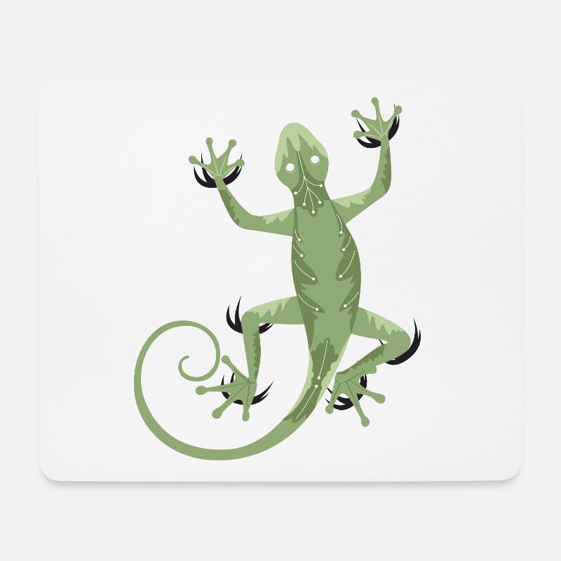 3D Gecko - Mousepad (Querformat) - Weiß