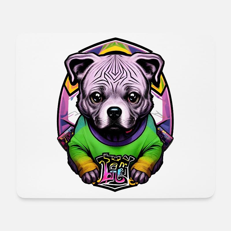 Chihuahua Hund Bunt Japanisch - Mousepad (Querformat) - Weiß