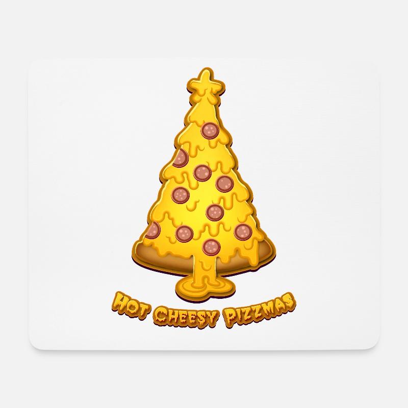 Heißes käsiges Pizzafest,Weihnachten ist Pizzazeit - Mousepad (Querformat) - Weiß