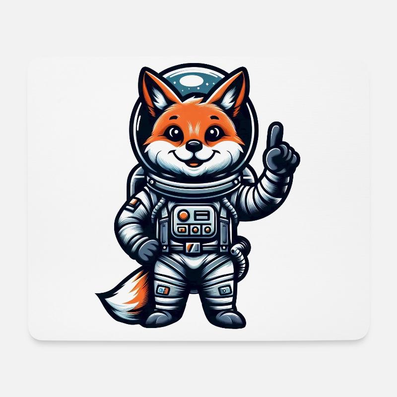 Astronaut Fuchs Weltraum Kosmonaut Universum - Mousepad (Querformat) - Weiß
