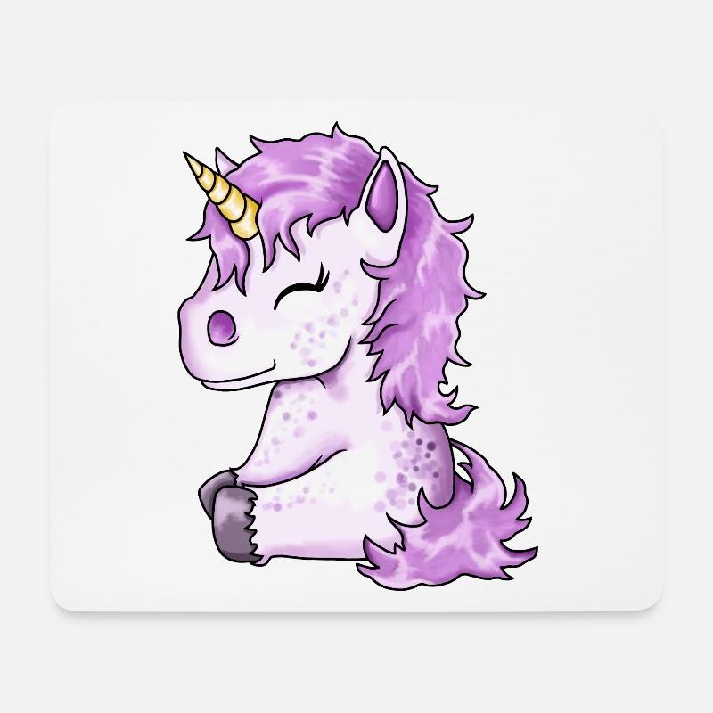 Süßes pinkes Einhorn Fohlen - Mousepad (Querformat) - Weiß