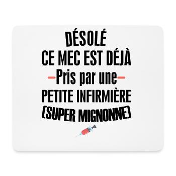 Désolé ce mec est déjà pris par une infirmière - Tapis de souris (format paysage) - blanc - Devant