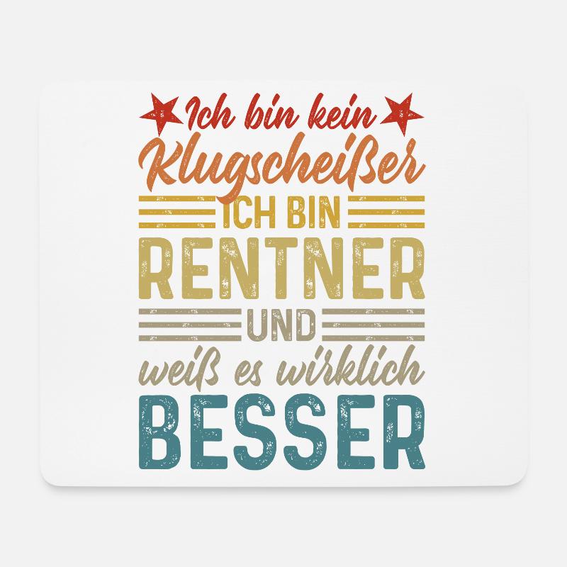 Rente Spruch Klugscheißer lustige Sprüche Rentner - Mousepad (Querformat) - Weiß
