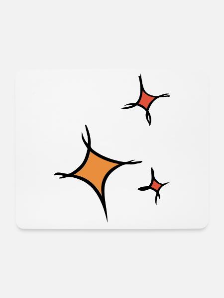 Asterisk. Three colorful stars, hand-drawn. - Mouse Pad (horizontal) - white