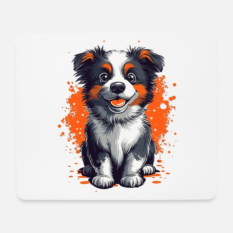 Australian Shepherd Welpe lustiger Hunde Aussie - Mousepad (Querformat) - Weiß