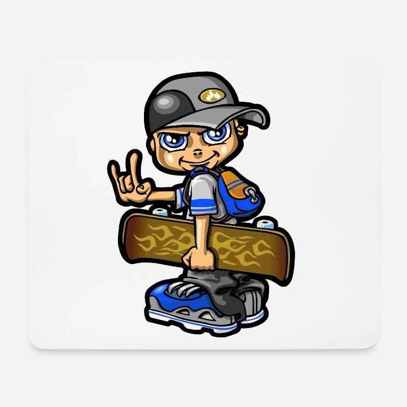 bboy und Skate- - Mousepad (Querformat) - Weiß