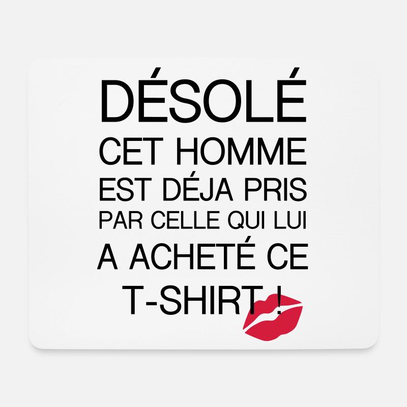Désolé Homme pris - Tapis de souris (format paysage) - blanc