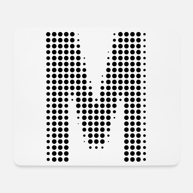M Buchstabe Punkte Anfangsbuchstabe Geschenk - Mousepad (Querformat) - Weiß