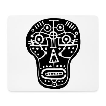 tête de mort t-shirt - Tapis de souris (format paysage) - blanc - Devant