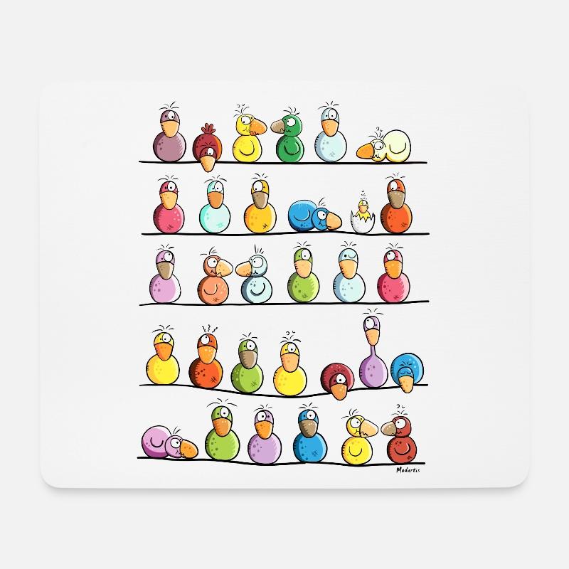 Vogel Farm - Mousepad (Querformat) - Weiß