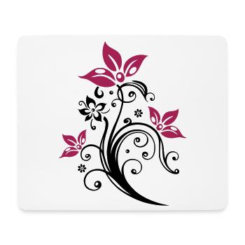 Flowers with filigree floral ornament. Feminine. - Mouse Pad (horizontal) - white - Front