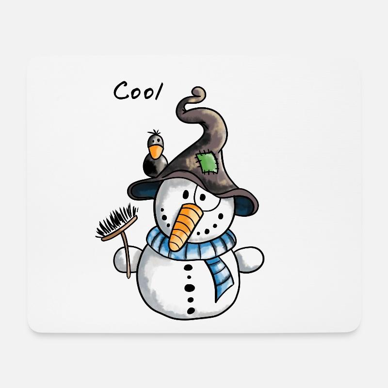 Cool Snowman - Winter - Christmas - Gift - Mouse Pad (horizontal) - white