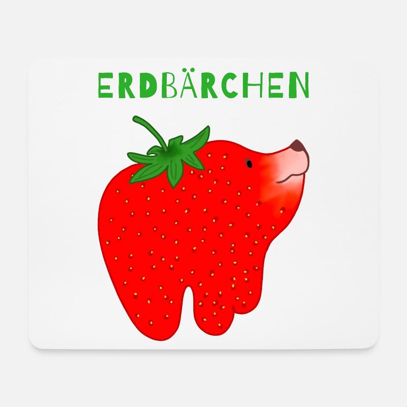 Erdbeere Schmelz Cartoon - Mousepad (Querformat) - Weiß