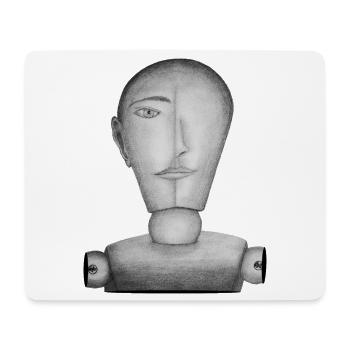 Mannequin dessiné - Tapis de souris (format paysage) - blanc - Devant