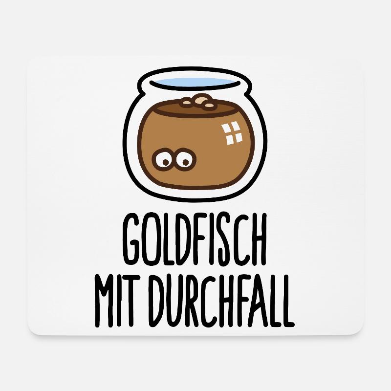 Lustige Goldfisch mit Durchfall Tierarzthelfer - Mousepad (Querformat) - Weiß