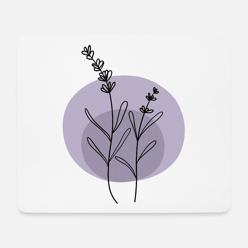 Lavande noir violet - Tapis de souris (format paysage) - blanc