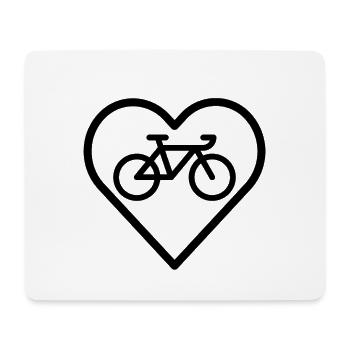 Fahrrad im Herz - Mousepad (Querformat) - Weiß - Vorne
