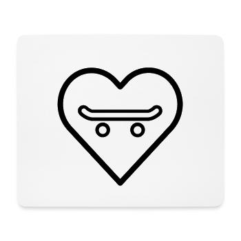 Skateboard in the heart - Mouse Pad (horizontal) - white - Front