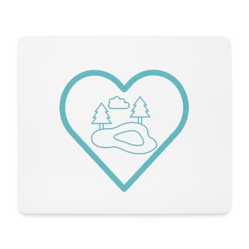 Teich im Herz - Mousepad (Querformat) - Weiß - Vorne