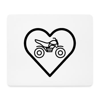 Motorrad im Herz - Mousepad (Querformat) - Weiß - Vorne