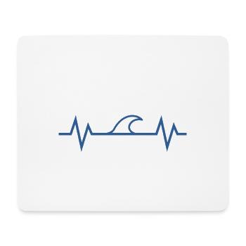 Heartbeat Mer - Tapis de souris (format paysage) - blanc - Devant